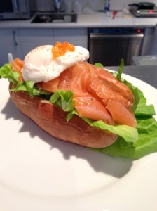 Oeuf poché et saumon